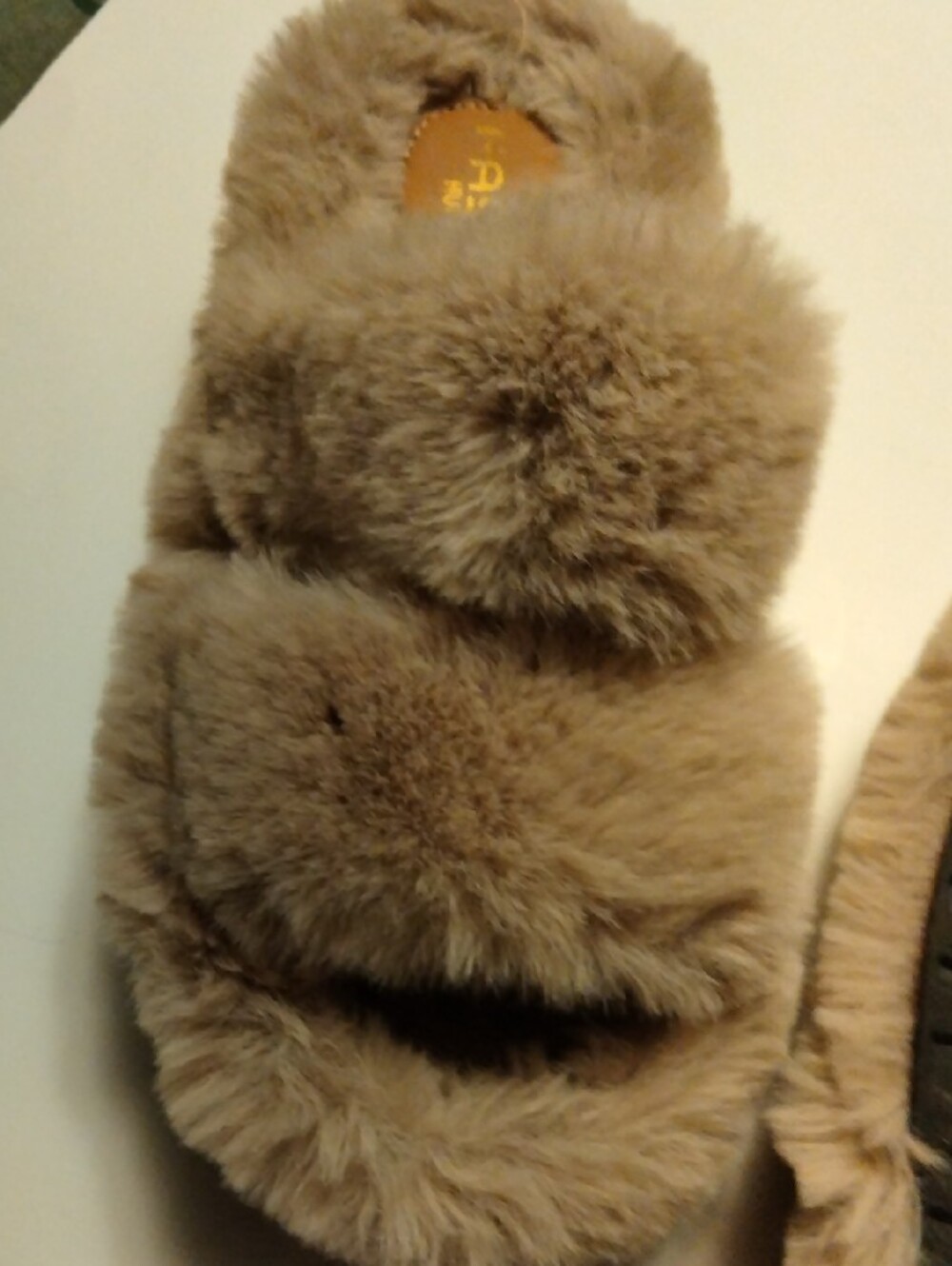 Cozy Faux-Fur Slide Slippers in Taupe - Picture 4 of 5